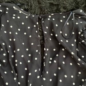 Navy blue polka dotted dress